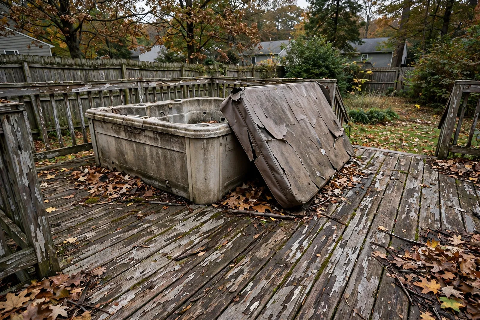 Before photo,  Deck Spa Removal in Carrington, by Waldorf Junk Removal Company