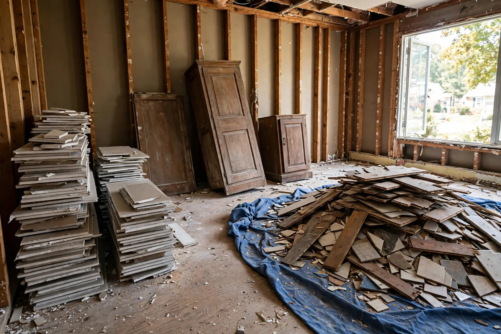 Before photo, Kitchen and Bath Remodel Debris in Dorchester, by Waldorf Junk Removal Company