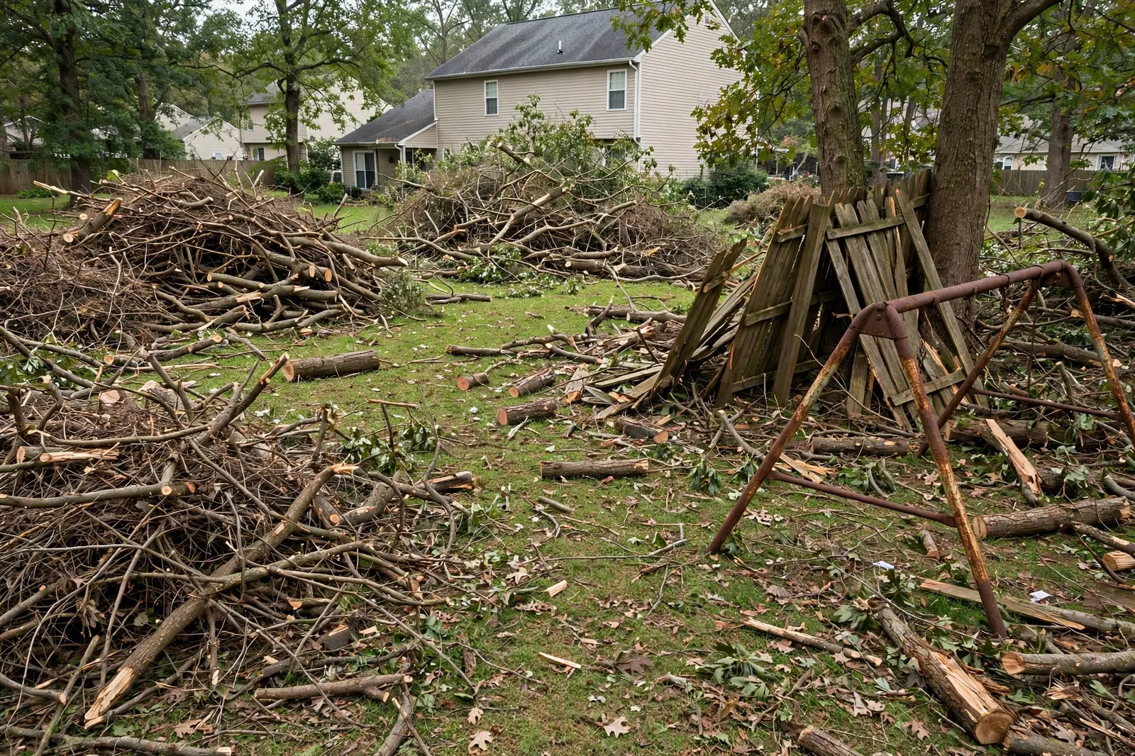 Before photo,  Storm Debris and Playset Removal in Bannister, by Waldorf Junk Removal Company
